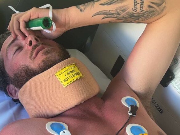 Young dad airlifted with shattered spine after jet ski flip