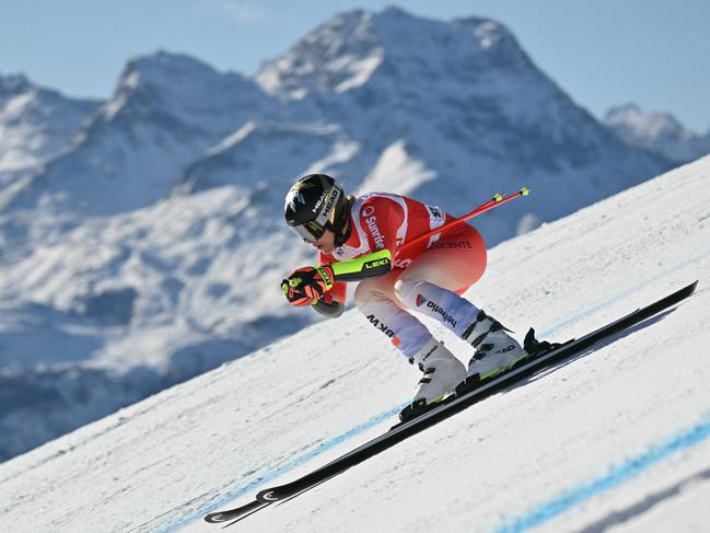 Switzerland’s Lara Gut-Behrami competes in St. Moritz. Picture: Fabrice Coffrini / AFP