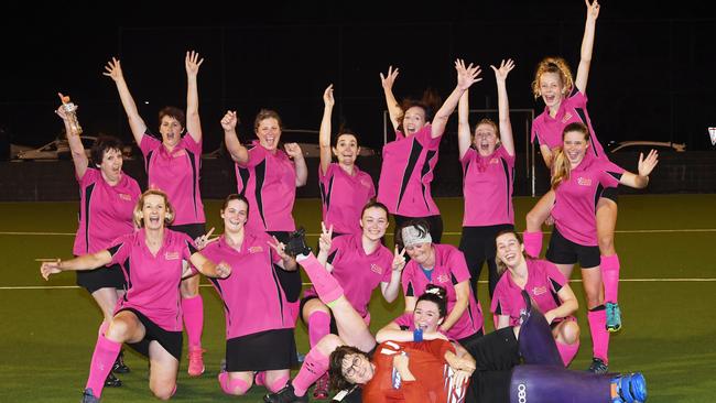 Gympie Hockey - Dodts Floor Covering Team premiers - (Not in order) Christine Blacka, Alycon Palhe, Hannah Collyer, Megan Urwin, Allison Crane, Linda Menzies Donna patterson, Kaitlyn Collyer and Grace Dixon, Di Dixon, Karleigh Parke, Mikayla Howlett, Zo-Emma Brook, Jo Logan and Nicole Leucht