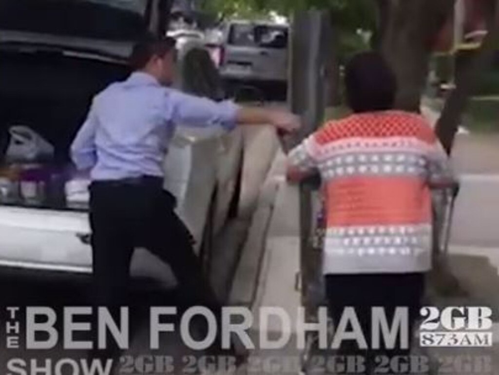 A man is filmed delivering baby formula to a Chinese export business in Sydney's south. Picture: 2GB