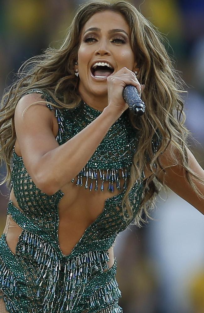 US singer Jennifer Lopez performs during the opening ceremony of the 2014 FIFA World Cup in Sao Paulo.