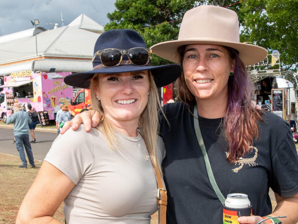 Carolyn Morey (left) and Alison Morey. Meatstock - Music, Barbecue and Camping Festival at Toowoomba Showgrounds.Friday March 8, 2024 Picture: Bev Lacey