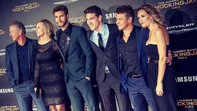 Luke Van Os lines up on the red carpet with the Hemsworth family. Picture: Instagram