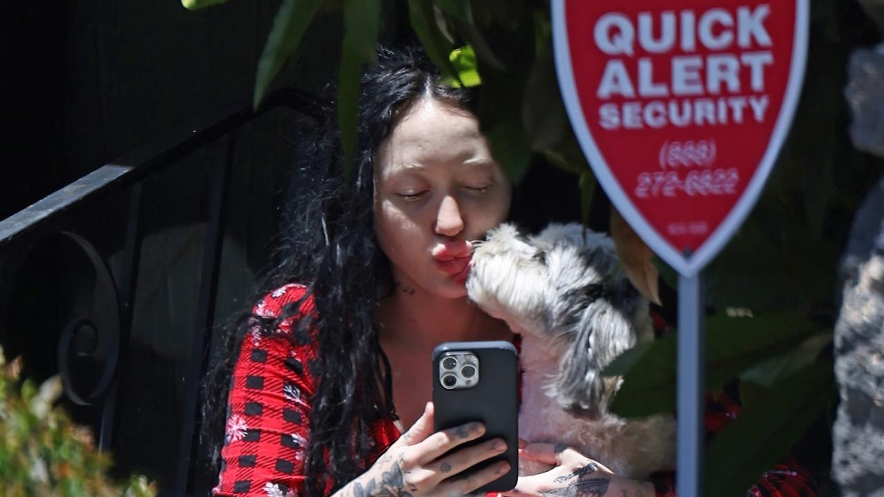 She’s pouting with her pooch. Picture: North-Sunset.com/BackGrid