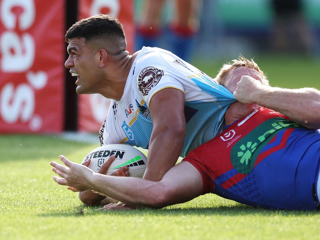 David Fifita was a dominant force for the Titans against Newcastle. Picture: Getty Images