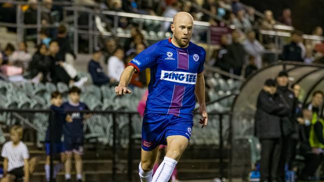 Mark Sim in the NPL. He will coach and play on grand final day. Pic: Supplied