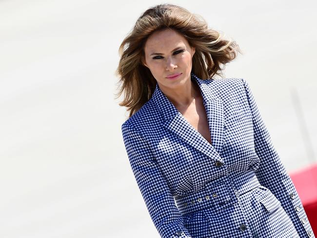 Melania Trump upon arrival at the Melsbroek military airport in Steenokkerzeel. Picture: Emmanuel Dunand