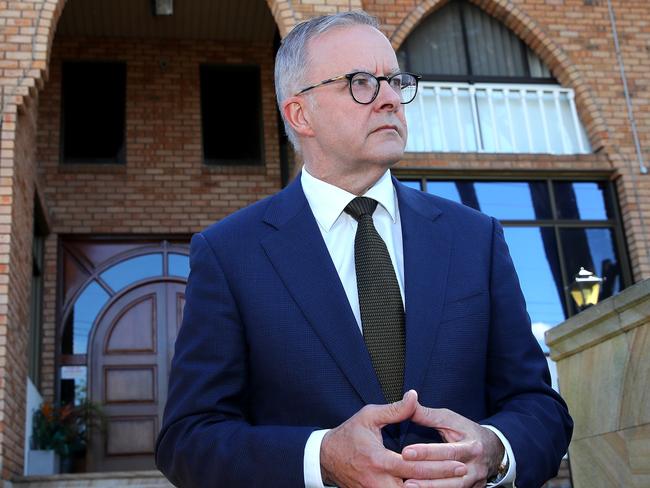 Anthony Albanese at St Charbel’s Monastery in Sydney’s Punchbowl on Good Friday. Picture: Toby Zerna