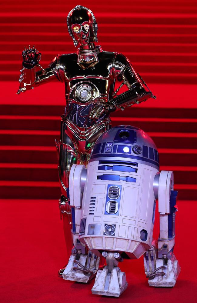 C3PO and R2D2 stole the show at Royal Albert Hall in London. Picture: AFP