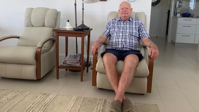 HAPPY: David Fordyce in the living room of his villa.