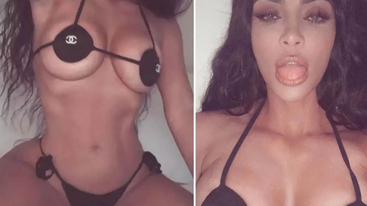 Kim Kardashian wears the infamous ‘nipplekini’ on Instagram.