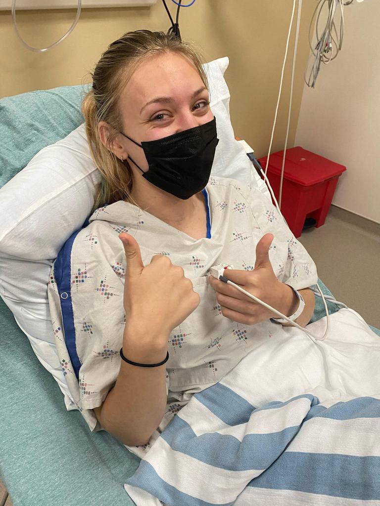 She underwent surgery to fuse her lung to the chest wall to prevent further issues. Picture: Karlee Ozkurt / SWNS / MEGA