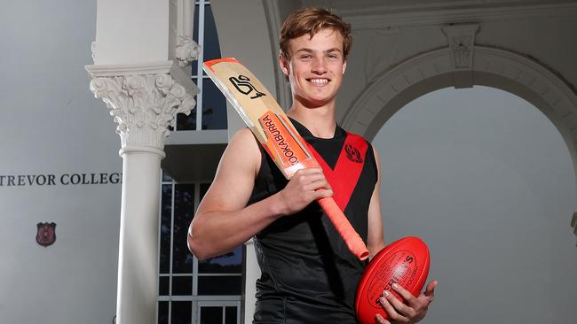 Dual sports star Sam Rahaley could be attracting interest from AFL recruiters after starring for Rostrevor’s first XVIII’s. But his sights are still set on a cricket career. Picture: Sarah Reed