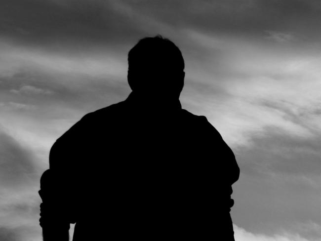 A black and white image of a father and young son holding hands outside at sunset. Unrecognizable people. Additional themes include: parenting, parent, single parent, father, father's day, bonding, love, relationships, family, dads, boys, watching the sunset, hiking, outdoors, nature, recreation, and walking.