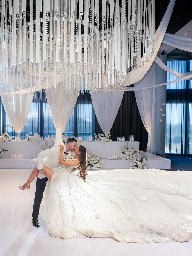 Gia and Nicholas at their reception at EOS by SkyCity. Picture: B Captured by Ky Luu