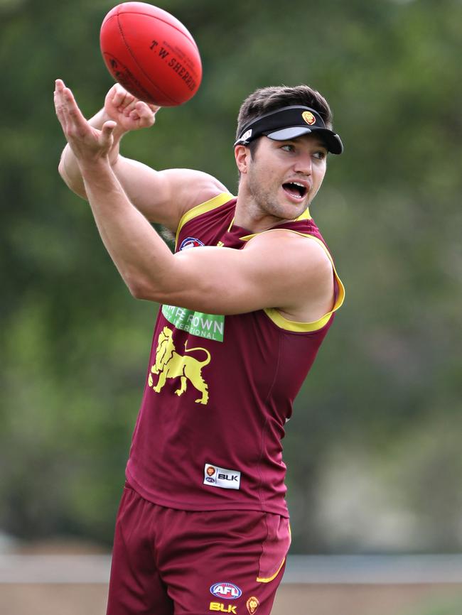 Stefan Martin at Brisbane training. Picture: Annette Dew