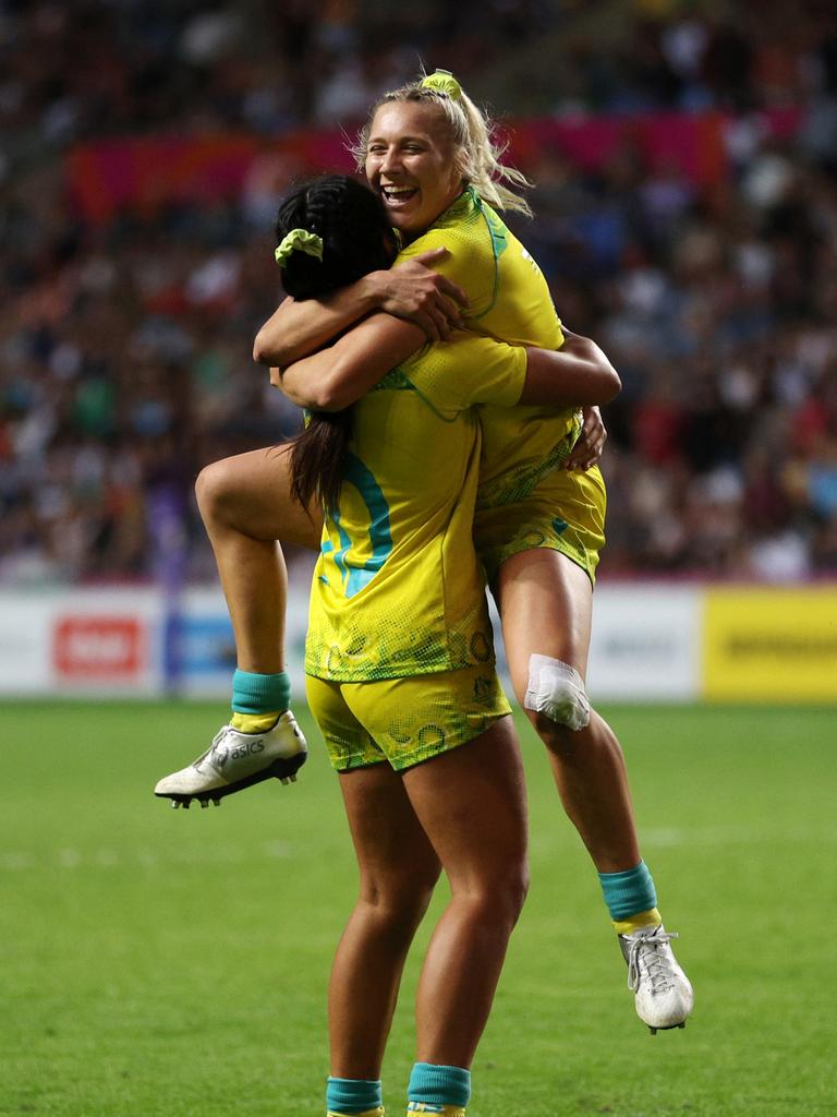 Teagan Levi celebrates. Photo by Richard Heathcote/Getty Images