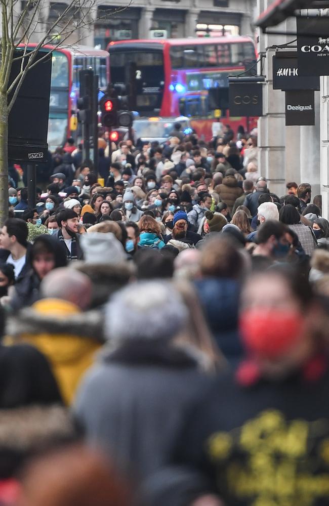 Shoppers in London before the capital went into Tier 3 lockdown. Picture: Peter Summers/Getty Images