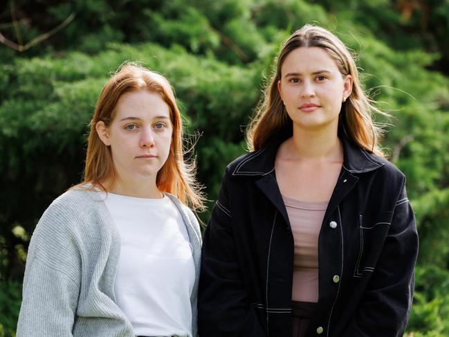 A service in Randwick this morning to remember victims of domestic violence. Left, Lauren Anderson, 25, and Bree Hurst, 23. Picture: David Swift