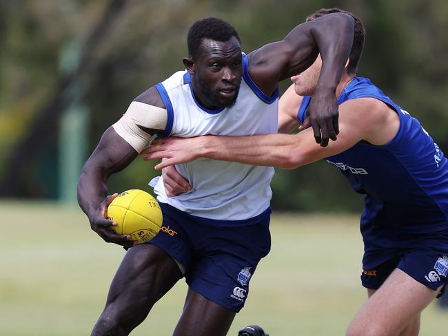 Majak Daw is training with Melbourne in the hope of getting an AFL second chance. Picture: Michael Klein