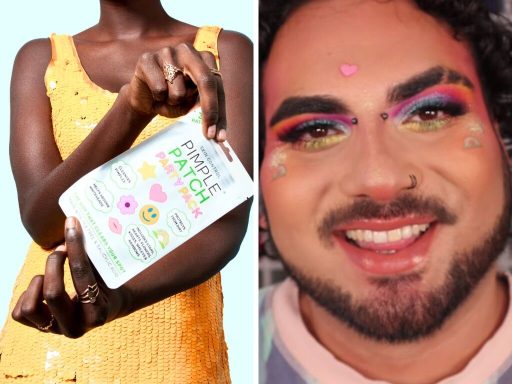 The Skin Control Party Pack Pimple Patches are perfect to add that extra fun to a makeup or day-to-day look. Picture: Supplied/SkinControl, TikTok/@Scortezz Beauty