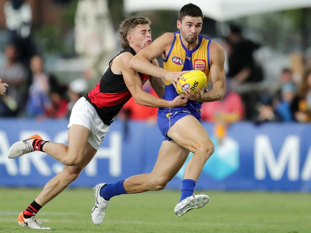 Jarrod Brander showed promising form on the wing for the Eagles against the Bombers in the first match of the second half of Round 1 of the Marsh Community Series