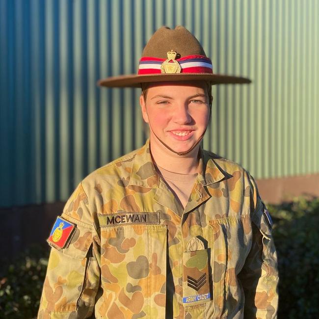 Millie McEwan, Cadet Sergeant at Pittwater House, Collaroy, in 2023. Picture: Supplied