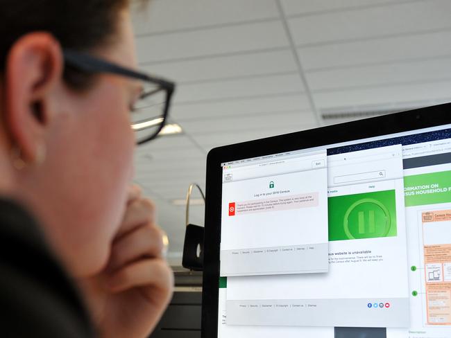 The Australian Bureau of Statistics (ABS) Census of Population and Housing badly misfiring website is seen on a computer in Sydney. Picture: AAP / Joel Carrett