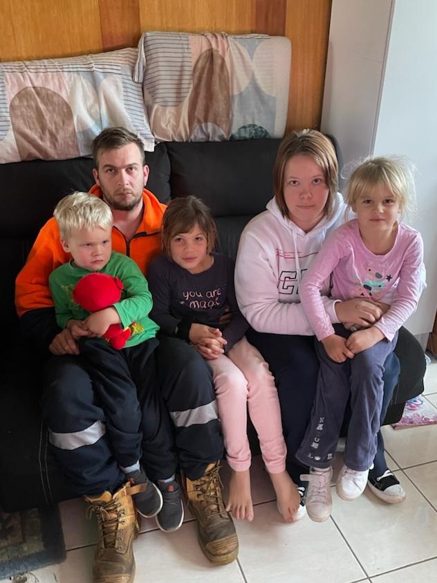 Terence and Lynda Fitzpatrick with their children. The family has been on the housing wait list for nine months. Source: SUPPLIED.