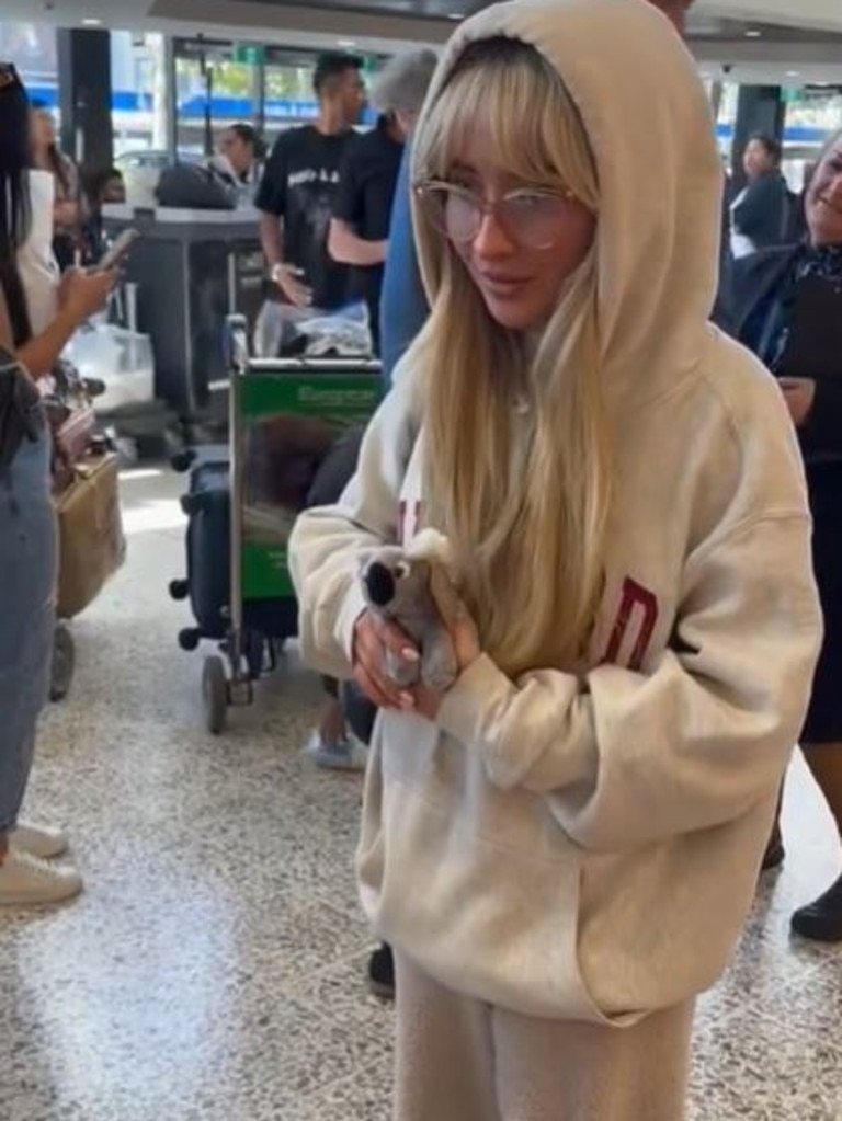 She's arrived in Australia. Picture: TikTok/tornadothingss