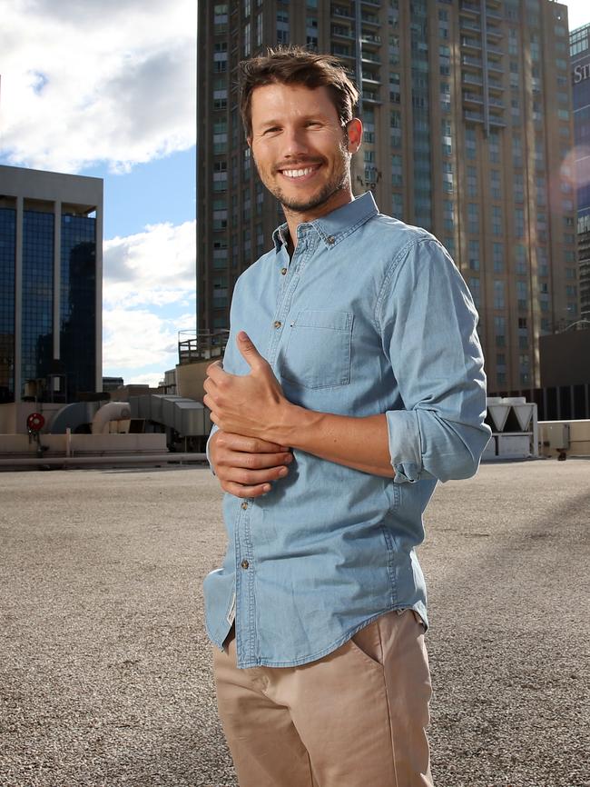 Jason Dundas on the roof at David Jones. Picture: Richard Dobson