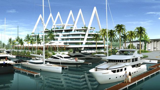 Artist impressions by Gold Coast firm TJV Design of The Boat Works $100m marina development. Picture: supplied