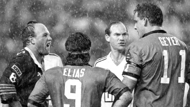 Game 2, 1991 and the Wally Lewis-Mark Geyer confrontation erupts.