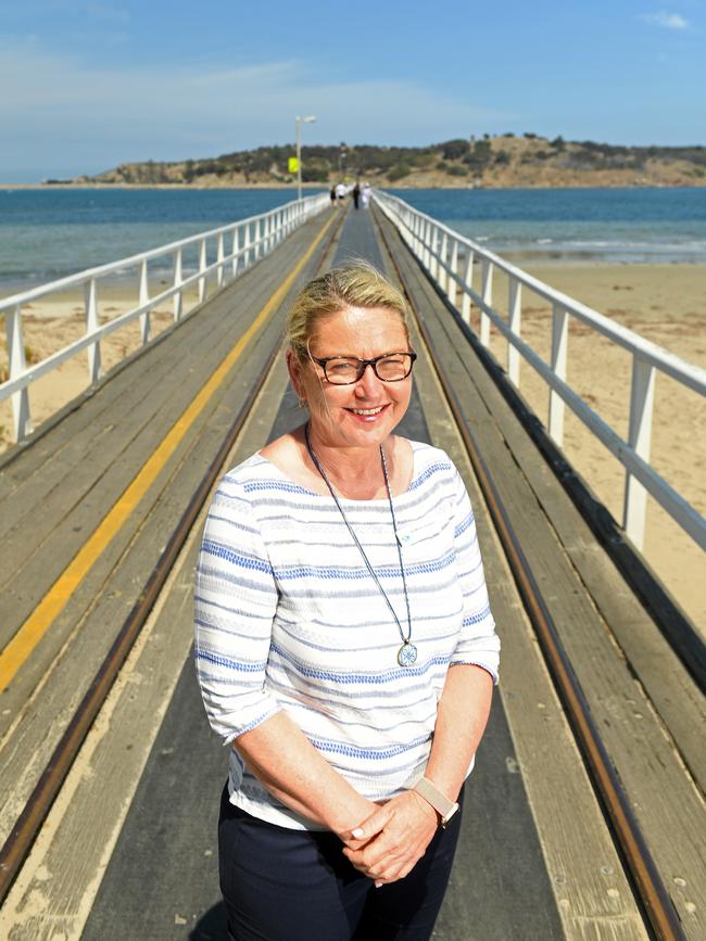 Mayor Moira Jenkins says Victor Harbor Council will decide next month whether to pursue plans for cruise ship infrastructure to the town. Picture: Tom Huntley