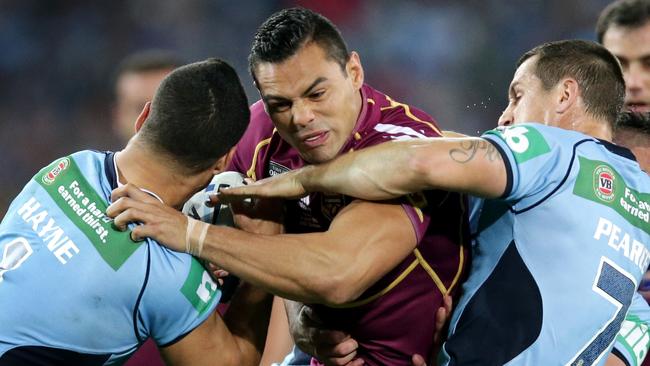 Ben Te’o in action for the Maroons in 2013.