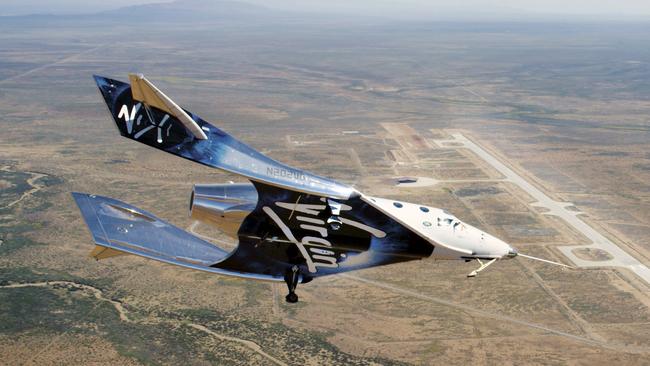 Virgin Galactic SpaceshipTwo Unity flies free for the first time on May 1. Picture: AP