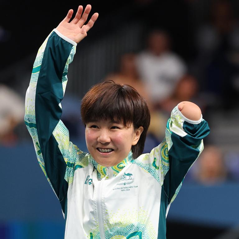 Qian Yang would like a shot playing table tennis for Australia at the 2028 LA Olympics. Picture: Michael Reaves/Getty Images