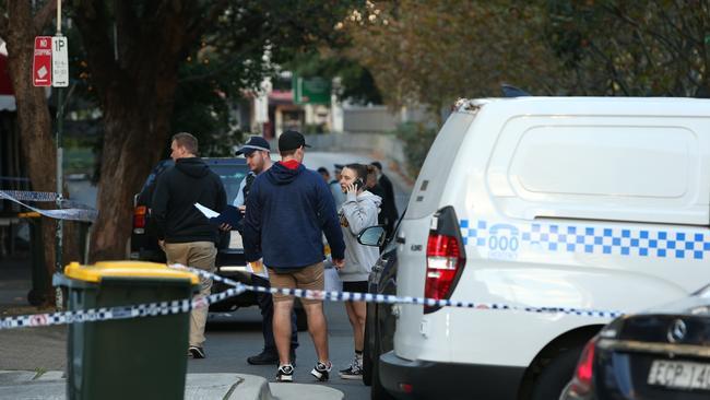 Police are the Rushcutters Bay apartment complex. Picture: Richard Dobson