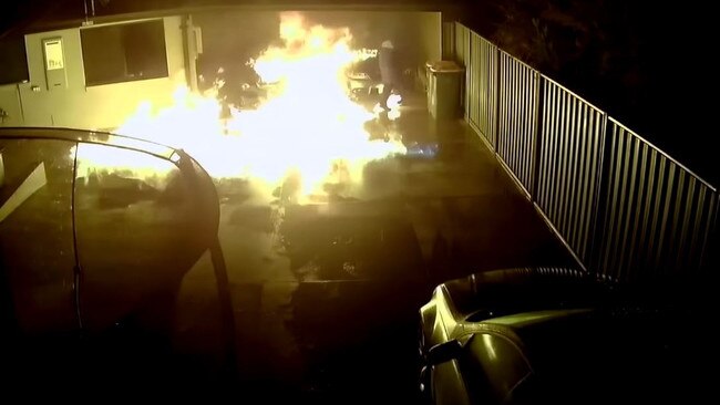 A petrol-fuelled blaze at Peter Zdravkovic's home. Axel Sidaros, 25, was found guilty of a string of offences including attempted murder and arson. Picture: ACT Police