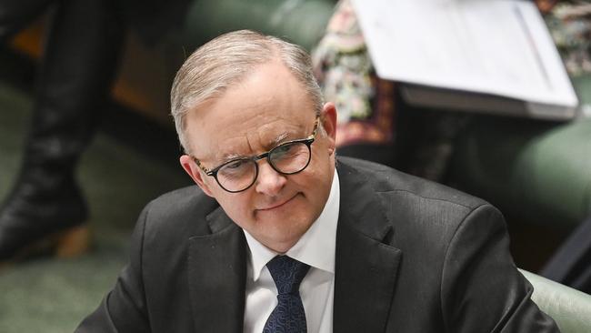 Anthony Albanese in question time on Thursday. Picture: NCA NewsWire / Martin Ollman