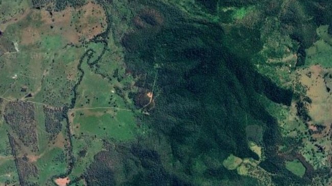 An aerial view of Devils Mountain, about 40km northwest of Gympie.