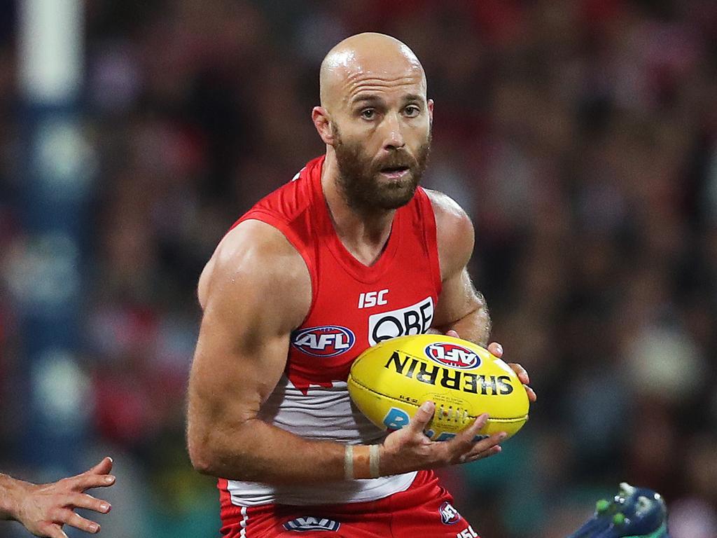 Sydney's Jarrad McVeigh during AFL match Sydney Swans v Hawthorn at the SCG. Picture. Phil Hillyard