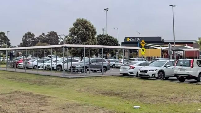 A girl, 15, allegedly broke the cheekbone of one security guard and twice bit a second guard during an incident outside Kmart at Glendale on January 10, 2024. Picture: Google Maps.