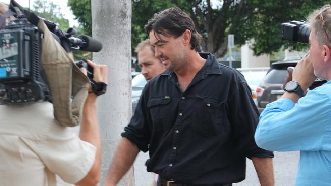 Outback Wrangler Matt Wright leaves the Supreme Court in Darwin after a brief call over hearing on March 14, 2024. Picture: Jason Walls