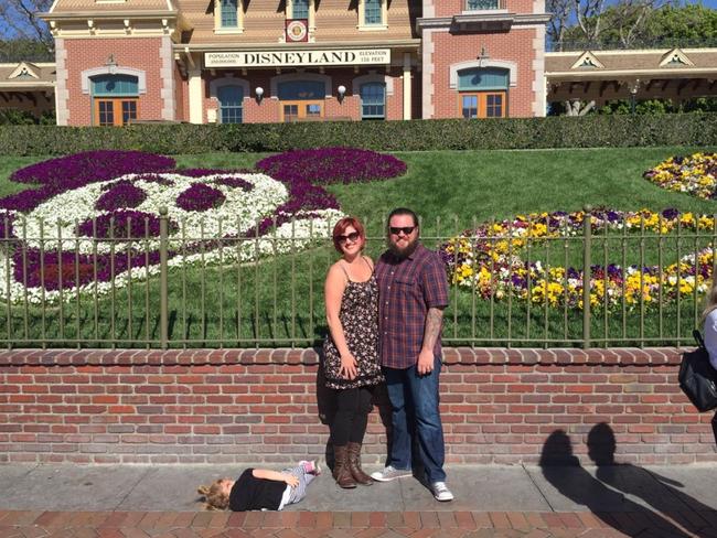 “Happiest place on Earth? My daughter doesn’t think so.” Picture: Awkward Family Photos