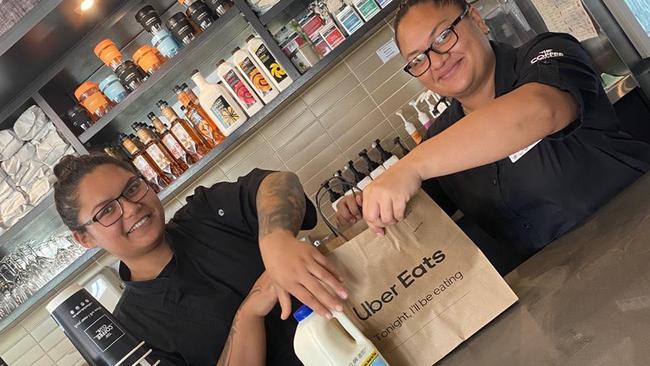 Staff at the Coffee Club, Browns Plains are packing and delivering Care Packages to those who are sick or in quarantine.