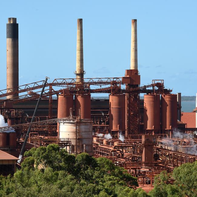 A general view of the Queensland Alumina Limited (QAL) alumina refinery in Gladstone, which is majority owned by Rio Tinto. Picture: Dan Peled