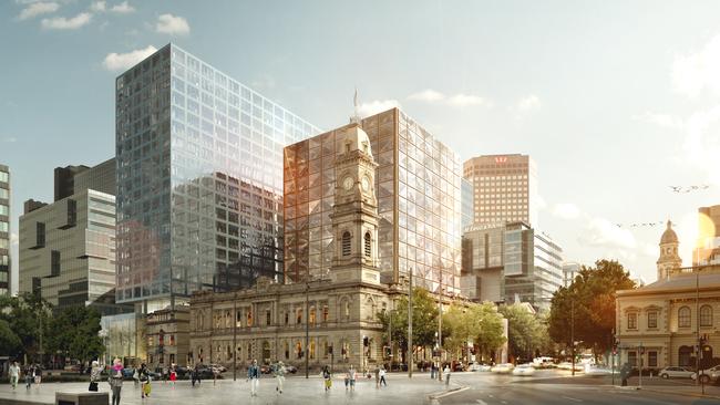 An artist impression for the Adelaide GPO Development. Picture: Supplied