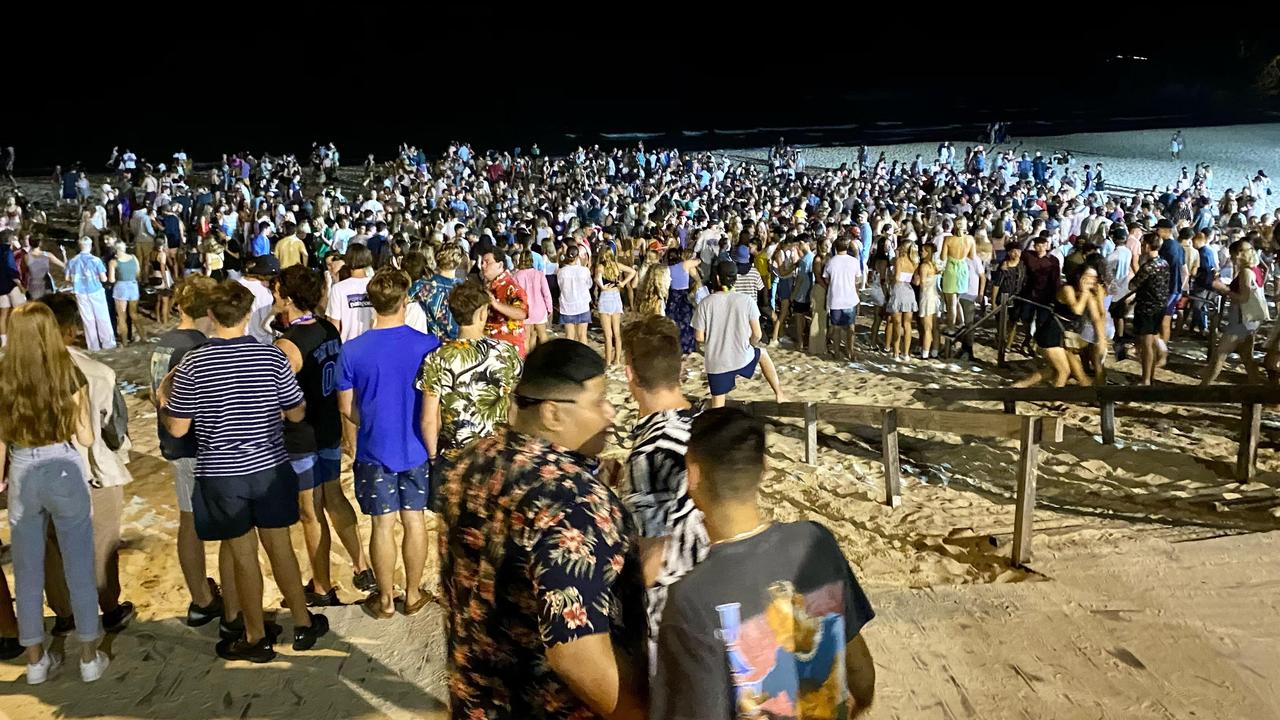 Noosa Police advised up to 2500 students gathered at Noosa Main Beach for Schoolies celebrations last year.