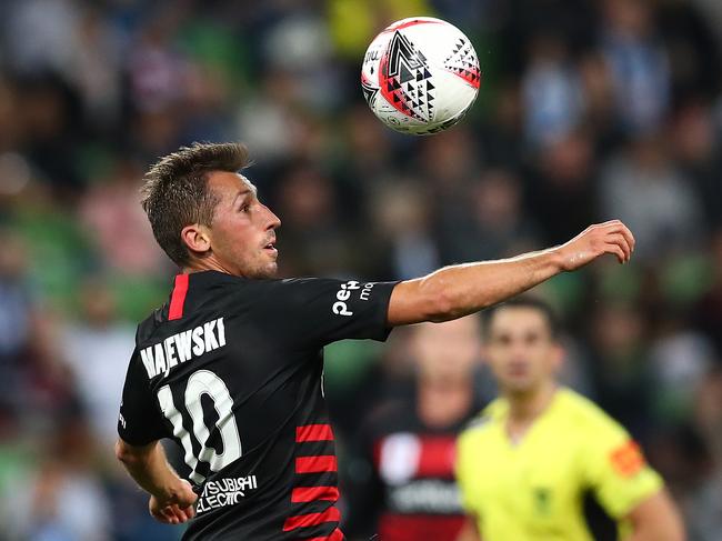 Western Sydney Wanderers import Radoslaw Majewski is expected to be sidelined for months. Picture: Kelly Defina/Getty Images